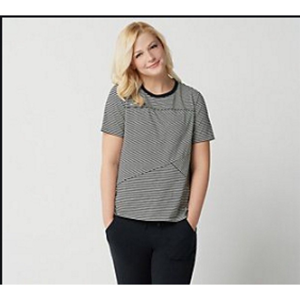 NWT AnyBody SM Cozy Knit Mixed Stripe T Shirt 114020